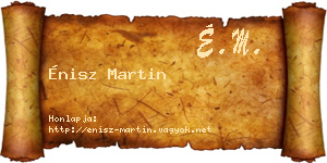 Énisz Martin névjegykártya