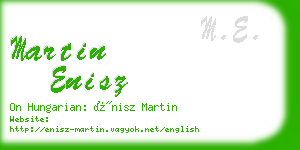 martin enisz business card